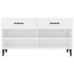 vidaXL Botník lesklý biely 102x35x55 cm spracované drevo – Obrázok 6