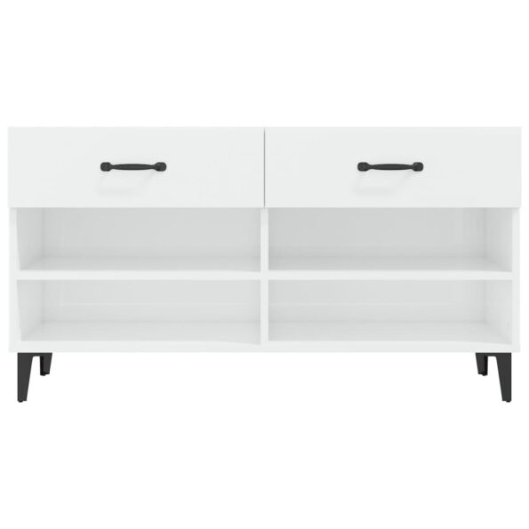 vidaXL Botník lesklý biely 102x35x55 cm spracované drevo – Obrázok 6
