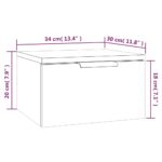 vidaXL Nástenný nočný stolík dymový dub 34x30x20 cm – Obrázok 10