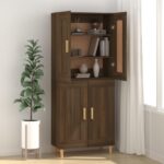 vidaXL Komoda hnedý dub 69,5x34x90 cm spracované drevo – Obrázok 3
