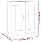 vidaXL Komoda hnedý dub 69,5x34x90 cm spracované drevo – Obrázok 9