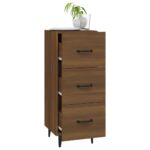 vidaXL Komoda hnedý dub 34,5x34x90 cm spracované drevo – Obrázok 4