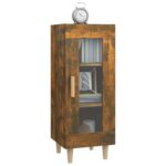 vidaXL Komoda dymový dub 34,5x34x90 cm spracované drevo – Obrázok 4
