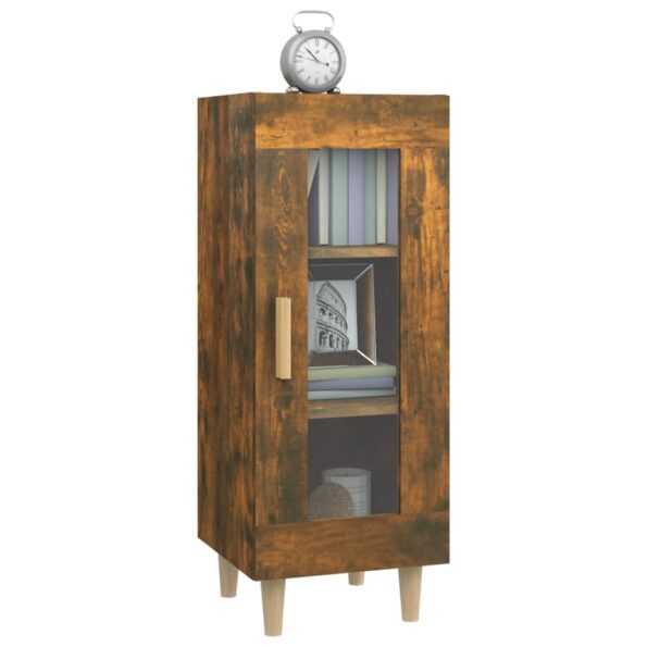 vidaXL Komoda dymový dub 34,5x34x90 cm spracované drevo – Obrázok 4