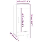 vidaXL Komoda dymový dub 34,5x34x90 cm spracované drevo – Obrázok 10
