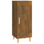 vidaXL Komoda dymový dub 34,5x34x90 cm spracované drevo – Obrázok 2