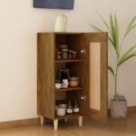 vidaXL Komoda dymový dub 34,5x34x90 cm spracované drevo – Obrázok 3