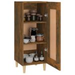 vidaXL Komoda dymový dub 34,5x34x90 cm spracované drevo – Obrázok 4