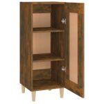 vidaXL Komoda dymový dub 34,5x34x90 cm spracované drevo – Obrázok 7