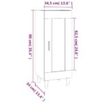 vidaXL Komoda dymový dub 34,5x34x90 cm spracované drevo – Obrázok 9