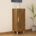 vidaXL Komoda dymový dub 34,5x34x90 cm spracované drevo
