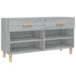 vidaXL Botník sivý dub sonoma 102x35x55 cm spracované drevo – Obrázok 2