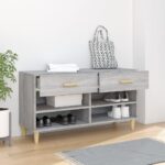 vidaXL Botník sivý dub sonoma 102x35x55 cm spracované drevo – Obrázok 3