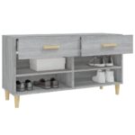 vidaXL Botník sivý dub sonoma 102x35x55 cm spracované drevo – Obrázok 5