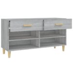 vidaXL Botník sivý dub sonoma 102x35x55 cm spracované drevo – Obrázok 7