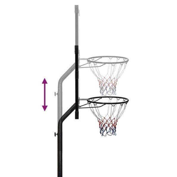 vidaXL Basketbalový stojan priehľadný 256-361 cm polykarbonát – Obrázok 8