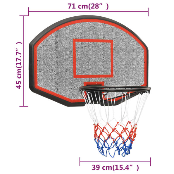 vidaXL Basketbalová doska čierna 71x45x2 cm polyetén – Obrázok 9