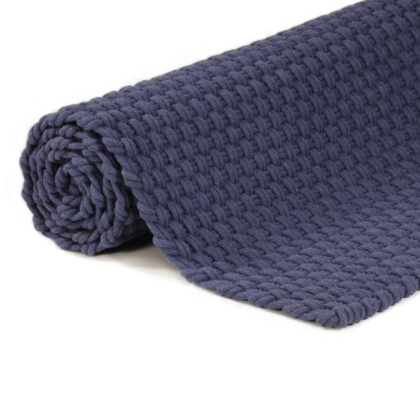 VidaXL Koberec obdĺžnikový tmavomodrý 180x250 cm bavlna – Obrázok 4