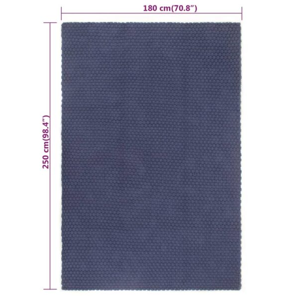 VidaXL Koberec obdĺžnikový tmavomodrý 180x250 cm bavlna – Obrázok 6