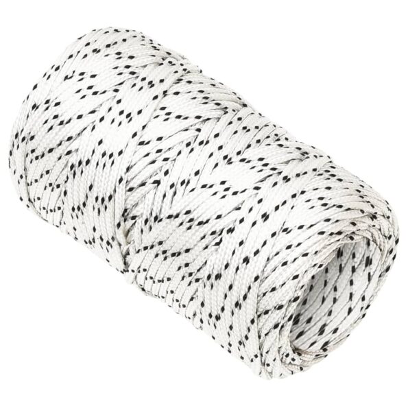 vidaXL Pletené lodné lano biele 2 mm x 50 m polyester – Obrázok 2