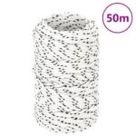 vidaXL Pletené lodné lano biele 2 mm x 50 m polyester – Obrázok 6