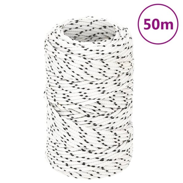 vidaXL Pletené lodné lano biele 2 mm x 50 m polyester – Obrázok 6