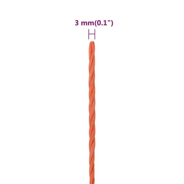 vidaXL Pracovné lano oranžové 3 mm 100 m polypropylén – Obrázok 6