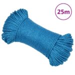 vidaXL Pracovné lano modré 3 mm 25 m polypropylén