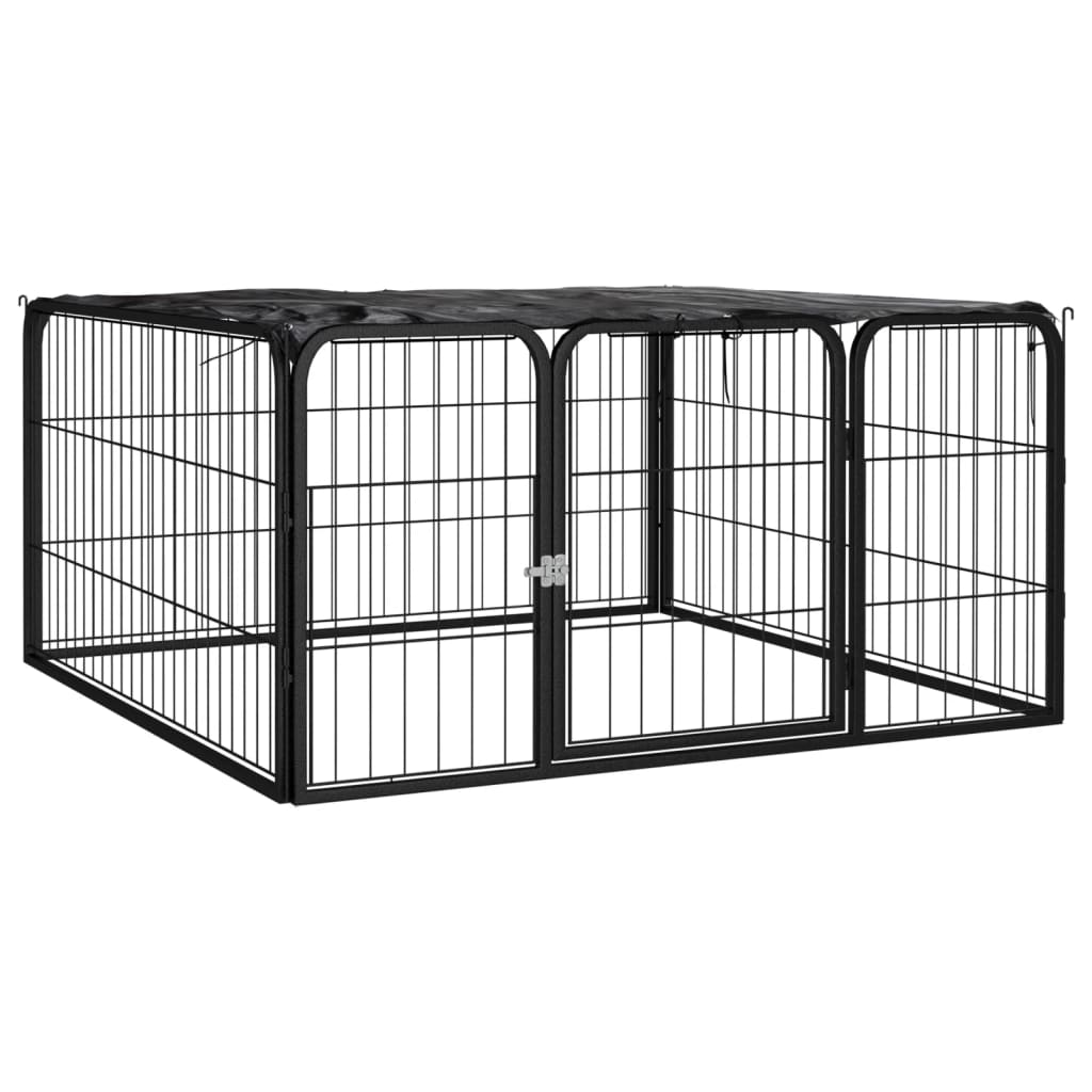 VXL8720287158684_a_en_hd_1.jpg vidaXL Ohrádka pre psov 4 panely čierna 100x50 cm práškovaná oceľ – Obrázok 1