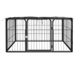 vidaXL Ohrádka pre psov 4 panely čierna 100x50 cm práškovaná oceľ – Obrázok 2