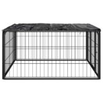 vidaXL Ohrádka pre psov 4 panely čierna 100x50 cm práškovaná oceľ – Obrázok 3
