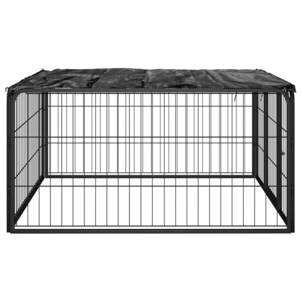 vidaXL Ohrádka pre psov 4 panely čierna 100x50 cm práškovaná oceľ – Obrázok 3
