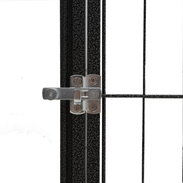 vidaXL Ohrádka pre psov 4 panely čierna 100x50 cm práškovaná oceľ – Obrázok 4