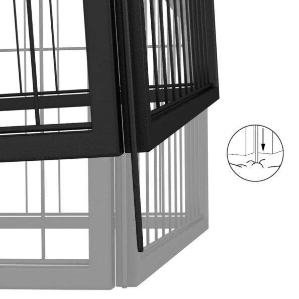 vidaXL Ohrádka pre psov 4 panely čierna 100x50 cm práškovaná oceľ – Obrázok 5