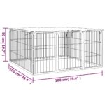 vidaXL Ohrádka pre psov 4 panely čierna 100x50 cm práškovaná oceľ – Obrázok 6