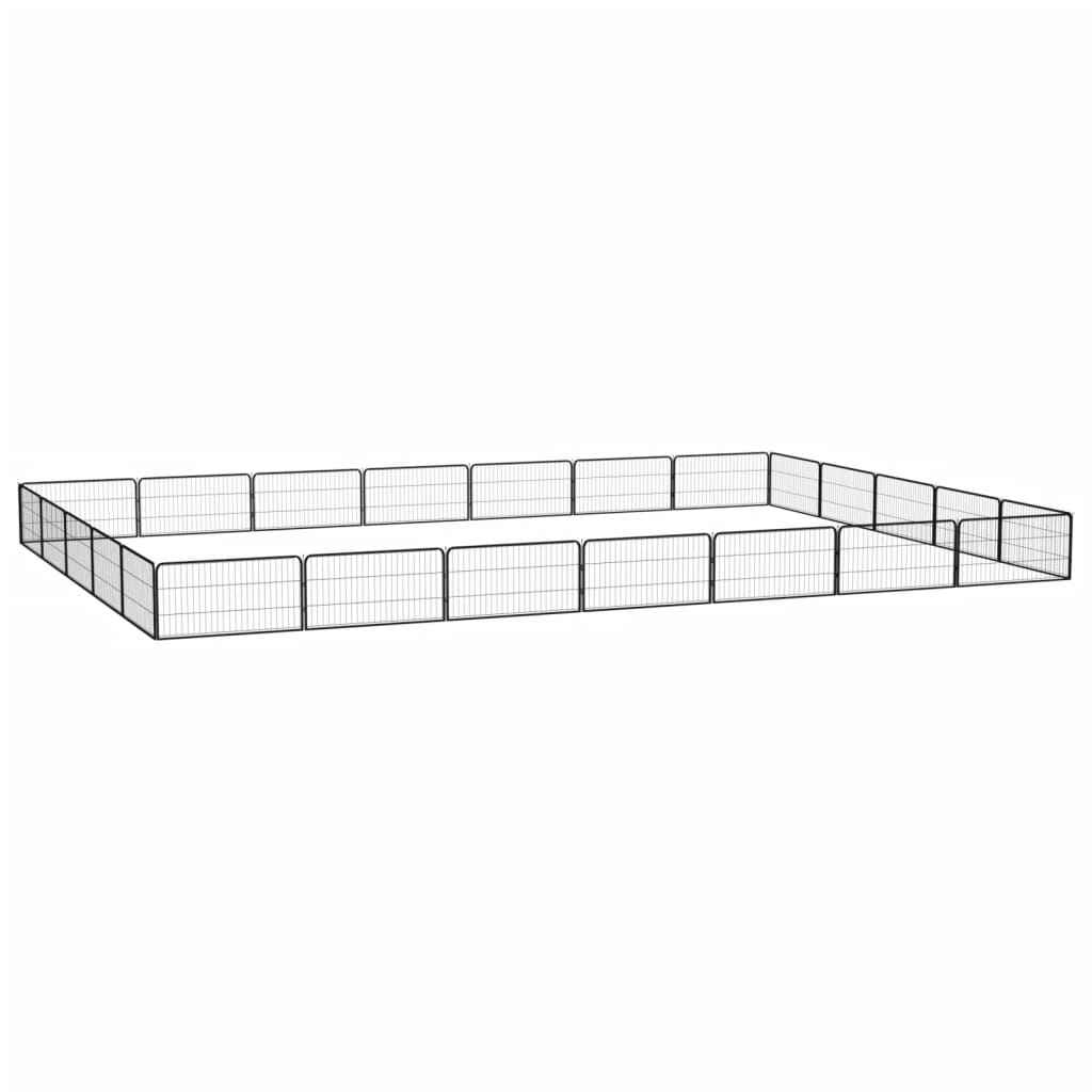 VXL8720287159049_a_en_hd_1.jpg vidaXL Ohrádka pre psov 20 panelov čierna 100x50 cm práškovaná oceľ – Obrázok 1