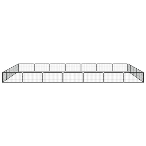 vidaXL Ohrádka pre psov 20 panelov čierna 100x50 cm práškovaná oceľ – Obrázok 2
