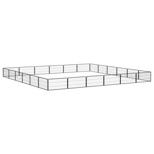 vidaXL Ohrádka pre psov 20 panelov čierna 100x50 cm práškovaná oceľ – Obrázok 3