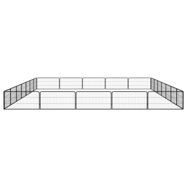 vidaXL Ohrádka pre psov 20 panelov čierna 100x50 cm práškovaná oceľ – Obrázok 4