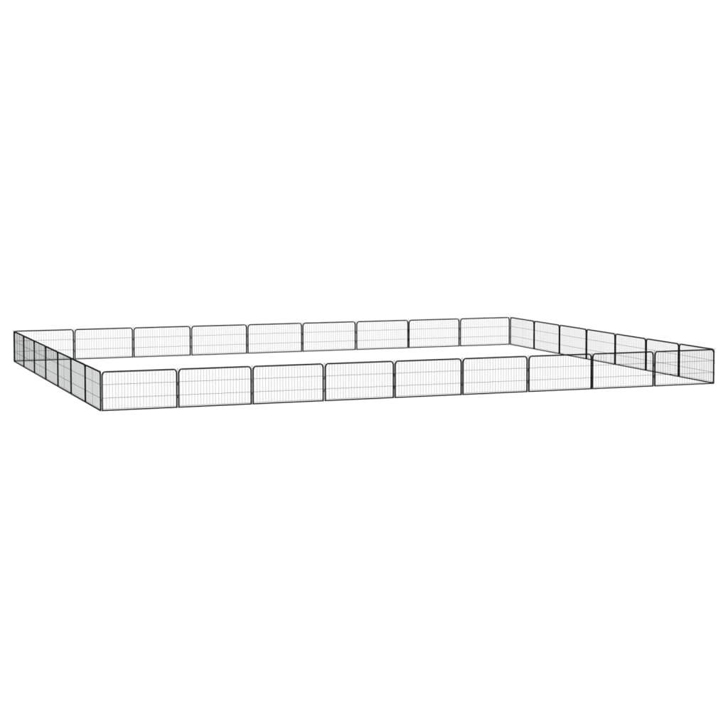 VXL8720287159063_a_en_hd_1.jpg vidaXL Ohrádka pre psov 32 panelov čierna 100x50 cm práškovaná oceľ – Obrázok 1