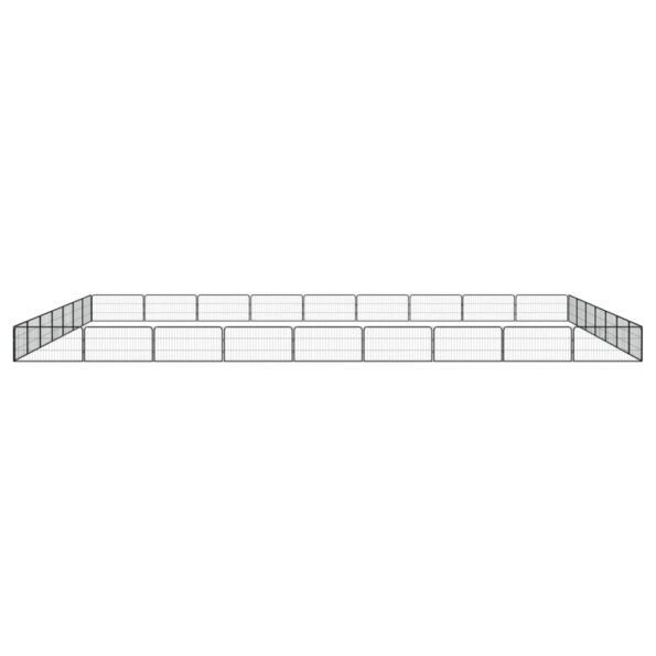 vidaXL Ohrádka pre psov 32 panelov čierna 100x50 cm práškovaná oceľ – Obrázok 2