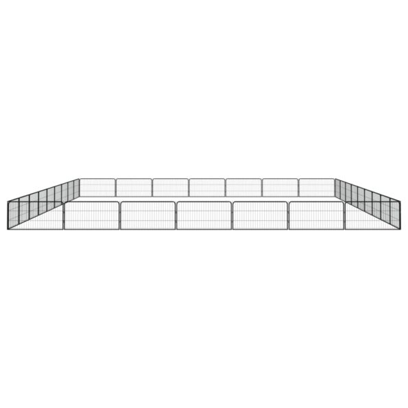 vidaXL Ohrádka pre psov 32 panelov čierna 100x50 cm práškovaná oceľ – Obrázok 4