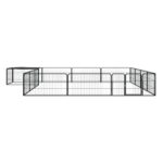 vidaXL Ohrádka pre psov 16 panelov čierna 100x50 cm práškovaná oceľ – Obrázok 2
