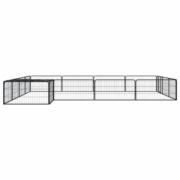 vidaXL Ohrádka pre psov 16 panelov čierna 100x50 cm práškovaná oceľ – Obrázok 3
