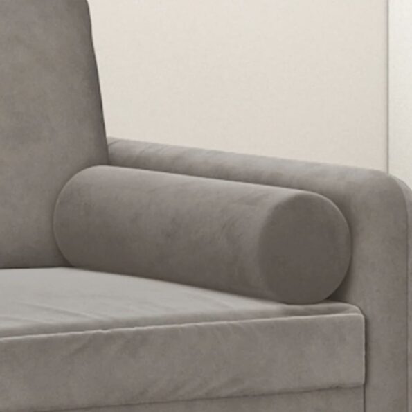 vidaXL Dekoratívne vankúše 2 ks bledosivé Ø15x50 cm zamat – Obrázok 5