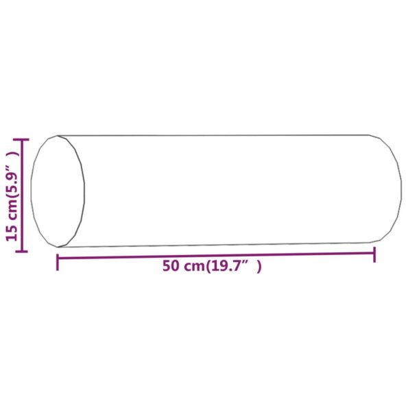 vidaXL Dekoratívne vankúše 2 ks bledosivé Ø15x50 cm zamat – Obrázok 7