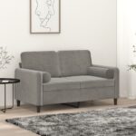 vidaXL Dekoratívne vankúše 2 ks bledosivé Ø15x50 cm zamat