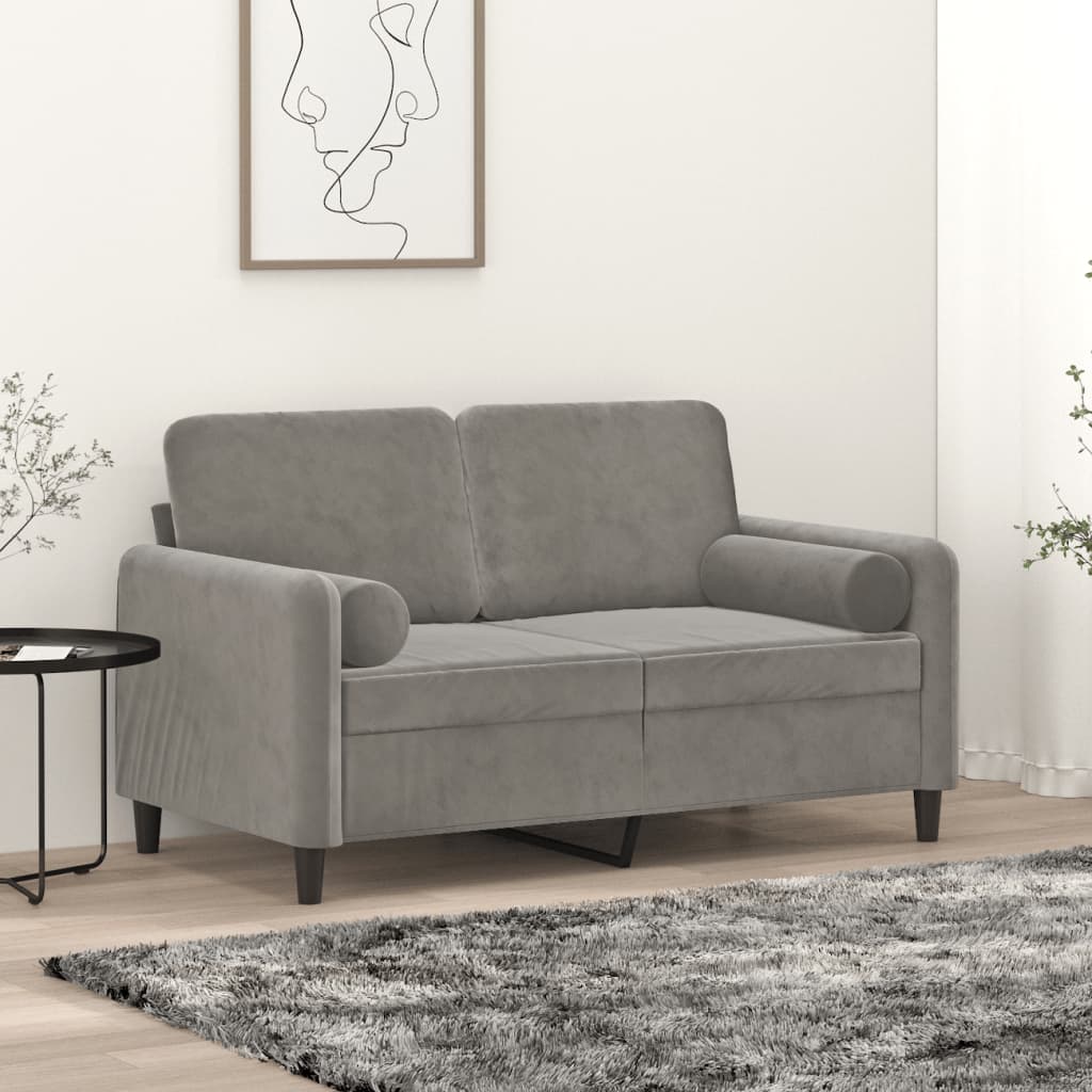VXL8720287188124_m_en_hd_1.jpg vidaXL Dekoratívne vankúše 2 ks bledosivé Ø15x50 cm zamat – Obrázok 1