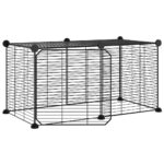 VidaXL 8-panelová klietka pre domáce zvieratá čierna 35x35 cm oceľ – Obrázok 2