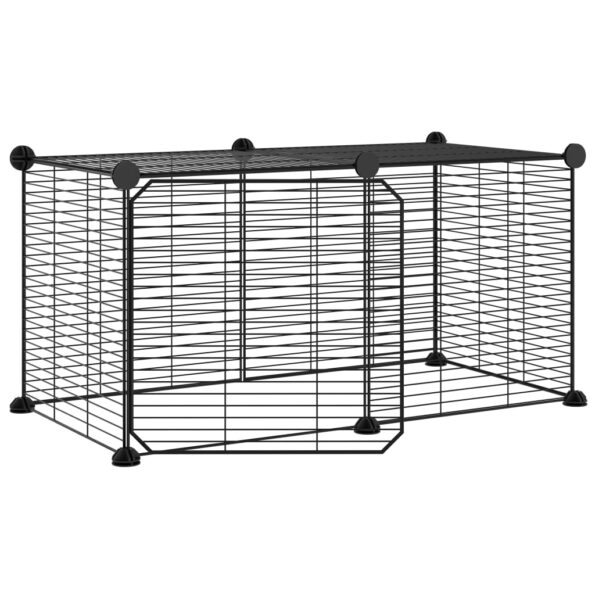 VidaXL 8-panelová klietka pre domáce zvieratá čierna 35x35 cm oceľ – Obrázok 2